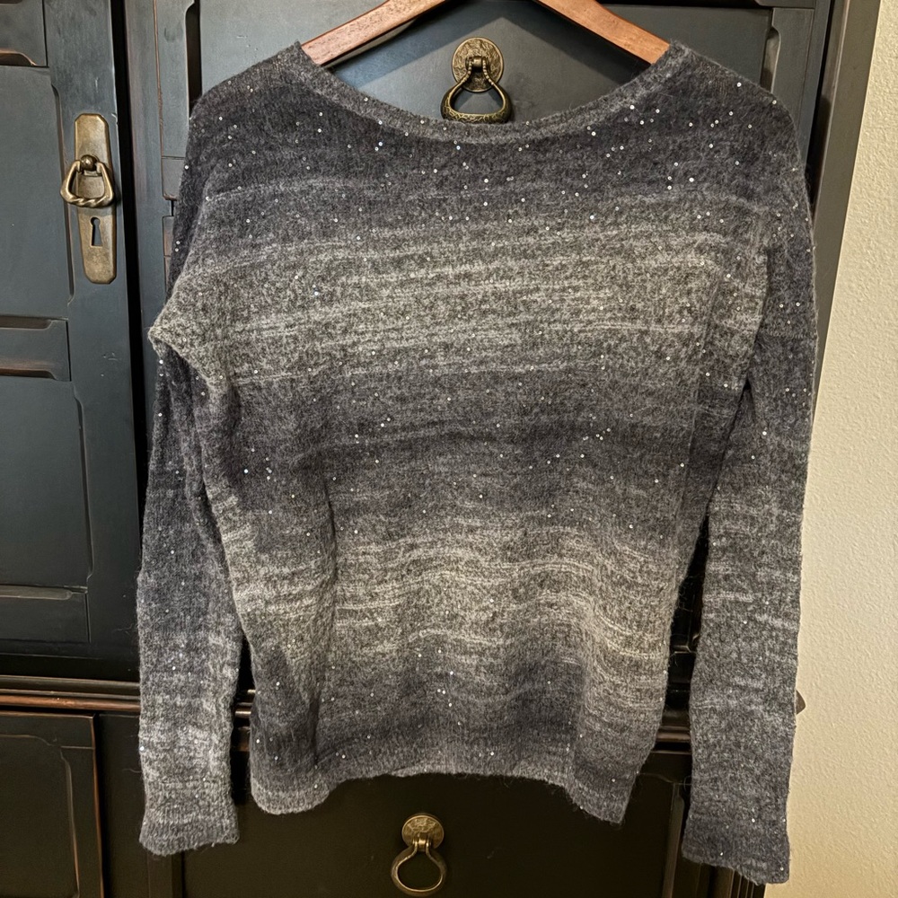 Vince Gray Gradient Crew Neck Sweater